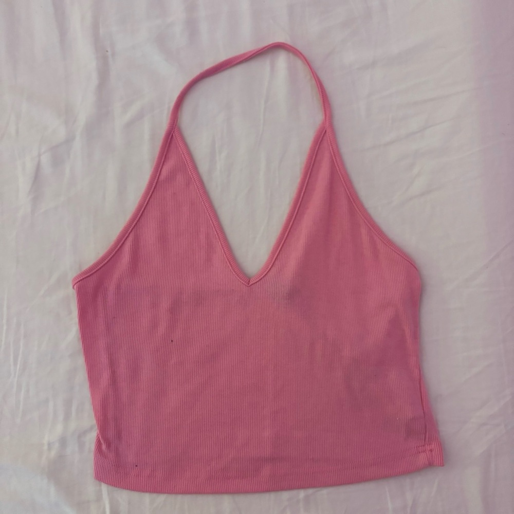 Comfy casual Pink halter crop top